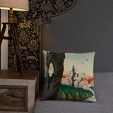 'Koganei in Musashi Province' by Hiroshige, 1858 - Throw Pillow