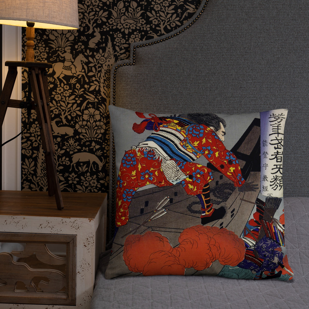 'Taira no Noritsune Duels Minamoto no Yoshitsune' by Yoshitoshi, 1886