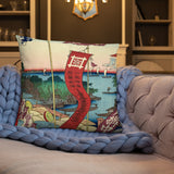 'Kanasugi Bridge and Shibaura' by Hiroshige, 1857 - Throw Pillow