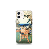 'Sumo At A Hunting Party' by Hiroshige, ca. 1845 - iPhone Case