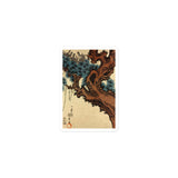 'Hawk And Nestlings In A Pine Tree' (Bottom Half) by Kuniyoshi, ca. 1840s - Sticker