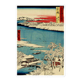 'Musashi: The Sumida River, Morning After Snow' by Hiroshige, 1853 - Sticker
