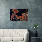 'Kobo Daishi Wards Off A Demon By Reciting The Tantra' by Hokusai, ca. 1840s - Wall Art