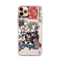 'Yamamoto Kansuke Defeats A Giant Boar' by Kuniyoshi, 1845 - iPhone Case