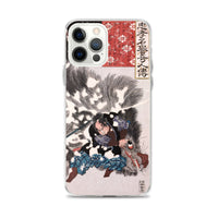 'Yamamoto Kansuke Defeats A Giant Boar' by Kuniyoshi, 1845 - iPhone Case