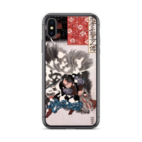 'Yamamoto Kansuke Defeats A Giant Boar' by Kuniyoshi, 1845 - iPhone Case