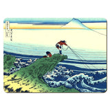 Wooden placemats 4 piece set: Scenes from Hokusai's series 'Thirty-Six Views of Mount Fuji'