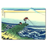 Wooden placemats 8 piece set: Scenes from Hokusai's series 'Thirty-Six Views of Mount Fuji'