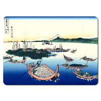 Wooden placemats 12 piece set: Hokusai's 'Thirty-Six Views of Mount Fuji', scenes 1 - 12