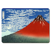 Wooden placemats 12 piece set: Hokusai's 'Thirty-Six Views of Mount Fuji', scenes 1 - 12