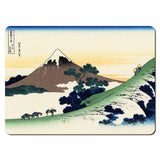 Wooden placemats 12 piece set: Hokusai's 'Thirty-Six Views of Mount Fuji', scenes 1 - 12