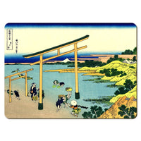 Wooden placemats 12 piece set: Hokusai's 'Thirty-Six Views of Mount Fuji', scenes 13 - 24