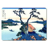 Wooden placemats 12 piece set: Hokusai's 'Thirty-Six Views of Mount Fuji', scenes 13 - 24