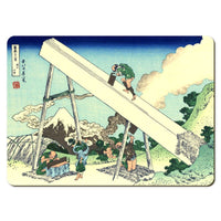 Wooden placemats 12 piece set: Hokusai's 'Thirty-Six Views of Mount Fuji', scenes 13 - 24