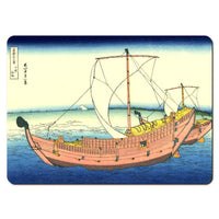 Wooden placemats 12 piece set: Hokusai's 'Thirty-Six Views of Mount Fuji', scenes 13 - 24