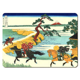 Wooden placemats 12 piece set: Hokusai's 'Thirty-Six Views of Mount Fuji', scenes 25 - 36