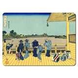 Wooden placemats 12 piece set: Hokusai's 'Thirty-Six Views of Mount Fuji', scenes 25 - 36