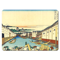 Wooden placemats 12 piece set: Hokusai's 'Thirty-Six Views of Mount Fuji', scenes 25 - 36