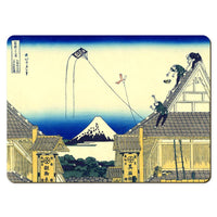 Wooden placemats 12 piece set: Hokusai's 'Thirty-Six Views of Mount Fuji', scenes 25 - 36