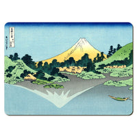 Wooden placemats 12 piece set: Hokusai's 'Thirty-Six Views of Mount Fuji', scenes 25 - 36