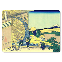 Wooden placemats 12 piece set: Hokusai's 'Thirty-Six Views of Mount Fuji', scenes 25 - 36