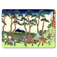 Wooden placemats 12 piece set: Hokusai's 'Thirty-Six Views of Mount Fuji', scenes 25 - 36