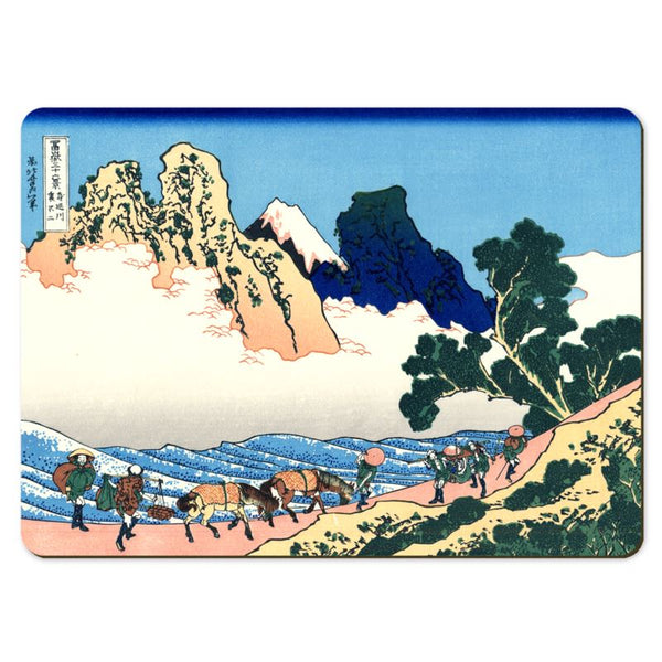 Wooden placemats 10 piece set: Hokusai's 'Thirty-Six Views of Mount Fuji', ten additional scenes