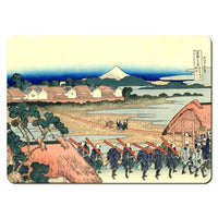 Wooden placemats 10 piece set: Hokusai's 'Thirty-Six Views of Mount Fuji', ten additional scenes