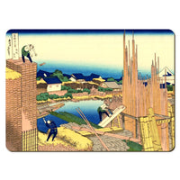 Wooden placemats 10 piece set: Hokusai's 'Thirty-Six Views of Mount Fuji', ten additional scenes