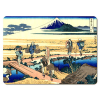 Wooden placemats 10 piece set: Hokusai's 'Thirty-Six Views of Mount Fuji', ten additional scenes