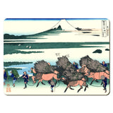 Wooden placemats 10 piece set: Hokusai's 'Thirty-Six Views of Mount Fuji', ten additional scenes