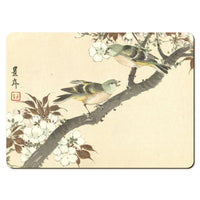 Wooden placemats 12 piece set: Scenes from Imao Keinen's Birds and Flowers Albums