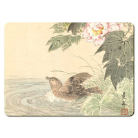 Wooden placemats 12 piece set: Scenes from Imao Keinen's Birds and Flowers Albums