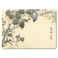 Wooden placemats 12 piece set: Scenes from Imao Keinen's Birds and Flowers Albums