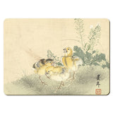 Wooden placemats 12 piece set: Scenes from Imao Keinen's Birds and Flowers Albums