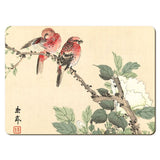 Wooden placemats 12 piece set: Scenes from Imao Keinen's Birds and Flowers Albums