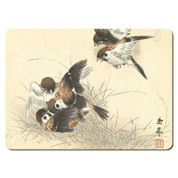 Wooden placemats 10 piece set: Scenes from Imao Keinen's Birds and Flowers Albums