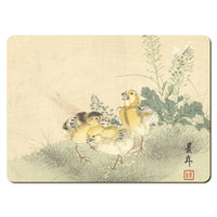 Wooden placemats 10 piece set: Scenes from Imao Keinen's Birds and Flowers Albums