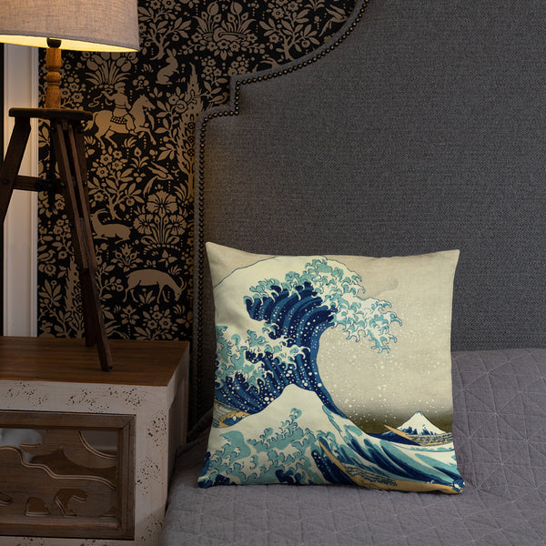 'The Great Wave Off Kanagawa' by Hokusai, ca. 1830 - Throw Pillow