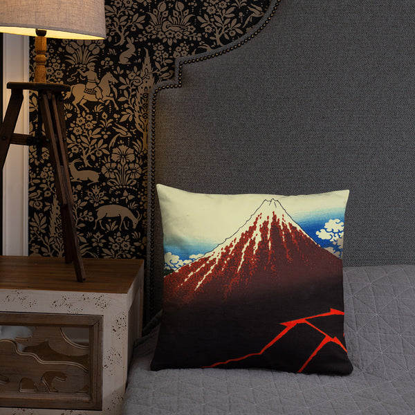 'Storm Beneath the Summit' by Hokusai, ca. 1830 - Throw Pillow