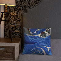 'Awa: Rough Seas At Naruto' by Hiroshige, 1855 - Throw Pillow