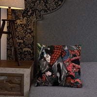 'Miyamoto Musashi Killing A Monster Bat' by Kuniyoshi, ca. 1830 - Throw Pillow