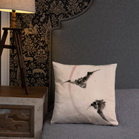 'Bats Against A Crescent Moon' by Hokusai, ca. 1830s - Throw Pillow