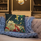 'Snow At Yoshino' (Left Panel) by Yoshitoshi, 1867 Throw Pillow