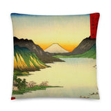 'Lake Suwa, Shinano Province' by Hiroshige, 1858 - Throw Pillow