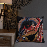 'Gansho-in Phoenix' by Hokusai, mid 1840s - Throw Pillow