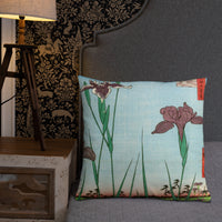 'Horikiri Iris Garden' by Hiroshige, 1857 - Throw Pillow