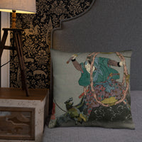 'Musa: Miyamoto Musashi' by Kuniyoshi, 1852 - Throw Pillow