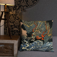 'Dragon' by Kuniyoshi, ca. 1831 - Throw Pillow