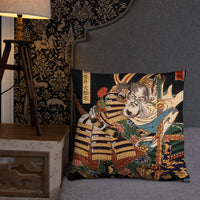 'Musashibo Benkei Fighting Nenoi Oyata' by Yoshitoshi, 1865 - iPhone Case - Throw Pillow